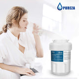Refrigerator Water Filter Replacement for GE MWF, NSF 42 by Pureza Filter, Pack of 3