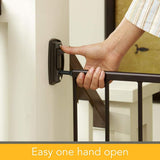 North States 47.85" Easy Swing & Lock Baby Gate: Ideal for Standard or Wider stairways, Swings to self-Lock. Hardware Mount (mounts Included)