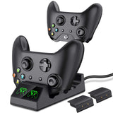ESYWEN Xbox One Controller Charger 2 x 800mAh Xbox Controller Battery Dual Charging Station- 2 PCS Rechargeable Battery Packs