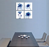 Blue Flickering Flower Modern Abstract Paintings Canvas Wall Art Gallery