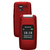 Easyfone Prime A1 3G Unlocked Senior Flip Cell Phone, Big Button Hearing Aids Compatible Easy-to-Use Basic Cell Phone with Charging Dock(Red)