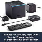 Fire TV Cube (1st Gen), hands-free with Alexa and 4K Ultra HD and 2nd Gen Alexa Voice Remote