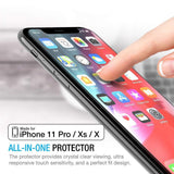 Maxboost Screen Protector for Apple iPhone Xs & iPhone X & iPhone 11 Pro (Clear, 3 Packs) 0.25mm Tempered Glass Screen Protector [3D Touch]