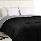 Utopia Bedding Comforter Duvet Insert - Quilted Comforter with Corner Tabs - Box Stitched Down Alternative Comforter (Black/Grey, Twin)
