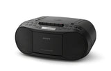 Sony CFDS70-BLK CD/MP3 Cassette Boombox Home Audio Radio, Black, With Aux