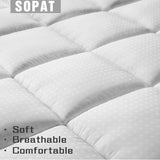 SOPAT Extra Thick Mattress Topper (Twin),Cooling Mattress Pad Cover, white