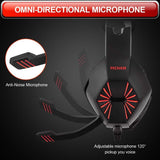 PECHAM 3.5mm Jack Gaming Headset for Xbox One, PS4, PS3, PC with Mic - Gaming Headphone for Cell Phone, Laptops, Computer (Red)