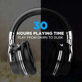 COWIN E7 Active Noise Cancelling Headphones Bluetooth Headphones with Microphone Deep Bass Wireless Headphones, Comfortable Protein Earpads, Black