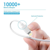 Lightning Cable - Apple MFi Certified - Quntis 3Pack 6ft Premium Lightning to USB A Charger Cable Compatible with iPhone Xs Max XR X 8 Plus 7 Plus