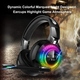 Nivava Gaming Headset for PS4, Xbox One, PC Headphones with Microphone LED Light Mic for Nintendo Switch Playstation Computer, K6(Black)