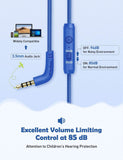 Mpow CH6 [2019 New Version] Kids Headphones Over-Ear/On-Ear, HD Sound Sharing Function Headphones for Children Boys Girls, Volume Limited Blue