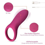 IMO Full Silicone Vibrating Cock Ring - Waterproof Rechargeable Penis Ring Vibrator - Sex Toy for Male or Couples (Wine Red)