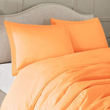 Nestl Bedding Duvet Cover 2 Piece Set – Ultra Soft Double Brushed Microfiber Hotel Collection – 1 Pillow Sham, Light Orange - Twin (Single) 68"x90"