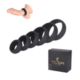 TCSR 6 Different Size Cock Rings - Medical Grade Soft Silicone Penis Rings - Better Sex