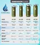 HYDRO CELL Stainless Steel Water Bottle w/Straw & Wide Mouth Lids (40oz 32oz 24oz 18oz) - Keeps Liquids Hot or Cold with Double Wall