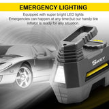 Skey Air Compressor Tire Inflator - Electric Auto Pump 12V DC Portable Air Compressor Pump Digital Tire Inflator Car Tire Pump
