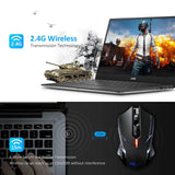 VicTsing Wireless Gaming Mouse with Unique Silent Click, Breathing Backlit, 2 Programmable Side Buttons, 2400 DPI, Ergonomic Grips- Black