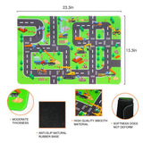 Construction Vehicles Toys with Play Mat, 6 Construction Cars, 6 Road Signs and 15.5" x 23.5" Playmat, Mini Diecast Cars Play Sets, Toy Trucks