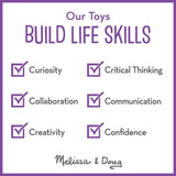 Melissa & Doug Take-Along Wooden Doorbell Dollhouse (Doorbell Sounds, Keys, 4 Poseable Wooden Dolls, 9" H x 6.8" W x 6.8" L)