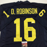 Autographed/Signed Denard Robinson Michigan Blue College Football Jersey