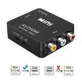RCA to HDMI, GANA 1080P Mini RCA Composite CVBS AV to HDMI Video Audio Converter Adapter