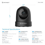Amcrest 4MP UltraHD Indoor WiFi Camera, Security IP Camera with Pan/Tilt,Dual-Band 5ghz/2.4ghz, 4-Megapixel @~20FPS,Wide 120° FOV, IP4M-1051B (Black)