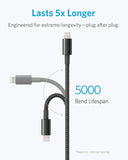 Anker 6ft Premium Nylon Lightning Cable [2-Pack], Apple MFi Certified for iPhone Chargers, iPhone Xs/XS Max/XR/X / 8/8 Plus / 7/7 Plus