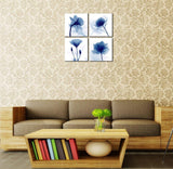 Blue Flickering Flower Modern Abstract Paintings Canvas Wall Art Gallery