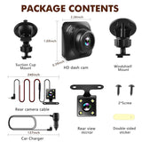 Dash Cam Car Camera Recorder FHD 1080P Front and Rear Cameras,Driving Loop Recording,2.2 Inch LCD Screen 170°Wide Angle, WDR,Night Vision, G-Sensor