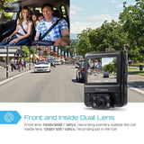 Uber Dual Lens Dash Cam Built-in GPS in Car Dashboard Camera Crosstour 1080P Front and 720P Inside with Parking Monitoring, Infrared Night Vision