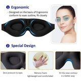 Sleep Eye Mask for Men Women, 3D Contoured Cup Sleeping Mask & Blindfold with Ear Plug Travel Pouch-black