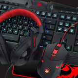 Redragon S101-BA PC Gaming Keyboard and Mouse Combo, Mousepad, Headset with Mic, Wired LED RGB Backlit Mouse w/ 3200 DPI for Windows Computer Gamers