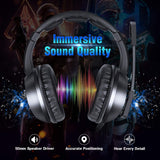 ONIKUMA Xbox One Headset Wired Stereo Gaming Headset for PS4/PC/Xbox One Controller/Laptop/iPad/Nintendo Switch, Noise Canceling Over-Ear （Black）