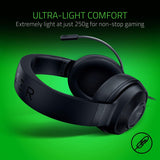 Razer Kraken X Ultralight Gaming Headset: 7.1 Surround Sound Capable - Lightweight Frame - Bendable Cardioid Microphone - For PC, Xbox, PS4- Black