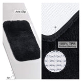 Lifewit Bathroom Rug Bath Mat Non-Slip Rubber Microfiber Soft Water Absorbent Thick Shaggy Floor Mats, Machine Washable, Black，24"x16"