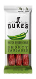 Duke's Hatch Green Chile Smoked Shorty Sausages, 1.25 oz. 12-Count