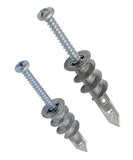 Self Drilling Drywall / Hollow-Wall Anchor Kit with Screws, 100 Pieces All Together, Kit Includes 2 Different Sizes, Large and Small Anchors (Zinc)