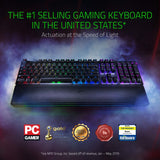 Razer Huntsman Elite Gaming Keyboard: Opto-Mechanical Key Switches - Instant Actuation - Chroma RGB Lighting - Magnetic Plush Wrist Rest- Matte Black