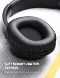 Mpow H7 Bluetooth Headphones Over Ear, 18 Hrs Comfortable Wireless Headphones w/Bag, Rechargeable HiFi Stereo Headset, CVC6.0 Headphones (Black)