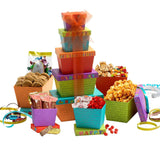 Broadway Basketeers Gift Tower, Happy Birthday Celebration