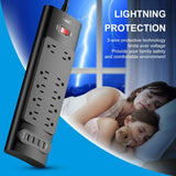 Power Strip, Bototek Surge Protector with 10 AC Outlets and 4 USB Charging Ports,1625W/13A 6 Feet Long Extension Cord for Smartphone, Black