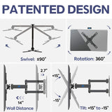 Mounting Dream Full Motion TV Wall Mounts TV Bracket with Articulating Arms