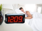 Travelwey Home LED Digital Alarm Clock -Big Red Digit Display, Black