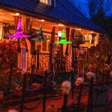 Halloween Decorations Outdoor 8Pcs Hanging Lighted Glowing Witch Hat Decorations 36ft