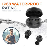 True Wireless Earbuds, BEBEN 5H Continuous 25H Cyclic Playtime IP68 Waterproof 5.0 Wireless Bluetooth Earbuds with Wireless Charging Case