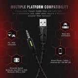 RUNMUS Gaming Headset Xbox One Headset with 7.1 Surround Sound Stereo, PS4 Headset with Noise Canceling Mic & LED Light, (Adapter Not Included)