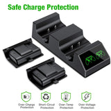 ESYWEN Xbox One Controller Charger 2 x 800mAh Xbox Controller Battery Dual Charging Station- 2 PCS Rechargeable Battery Packs