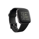 Fitbit Versa 2 Health & Fitness Smartwatch with Heart Rate, Music, Alexa Built-in, Sleep & Swim Tracking, Black/Carbon, One Size S & L Bands Included