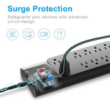 Power Strip, Bototek Surge Protector with 10 AC Outlets and 4 USB Charging Ports,1625W/13A 6 Feet Long Extension Cord for Smartphone, Black