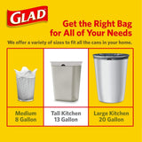 Glad Tall Kitchen Drawstring Trash Bags - OdorShield 13 Gallon White Trash Bag, Febreze Fresh Clean - 110 Count